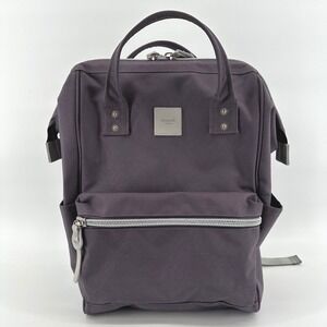 Himawari Dark Purple Waterproof Canvas Laptop Travel Backpack School Bag EUC